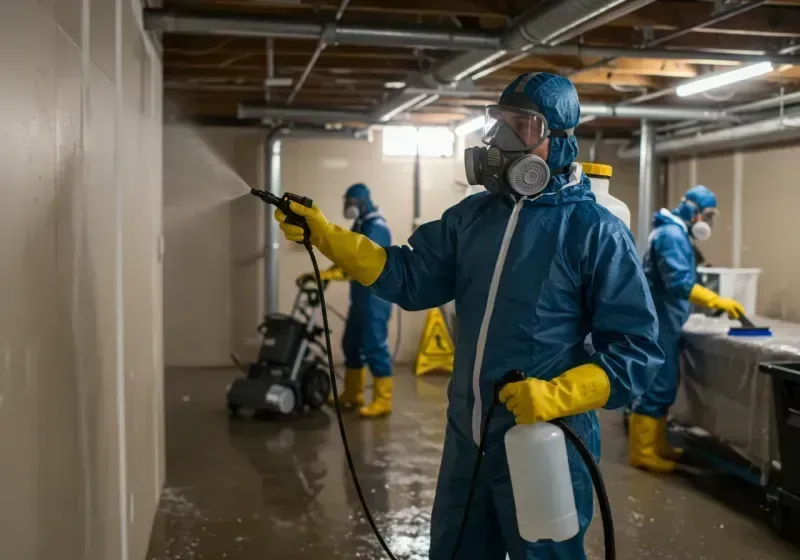 Basement Sanitization and Antimicrobial Treatment process in Clarksville, TN