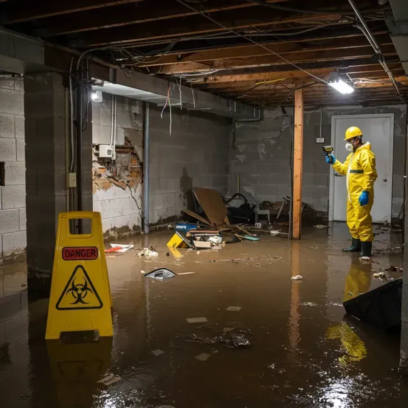 Flooded Basement Electrical Hazard in Clarksville, TN Property